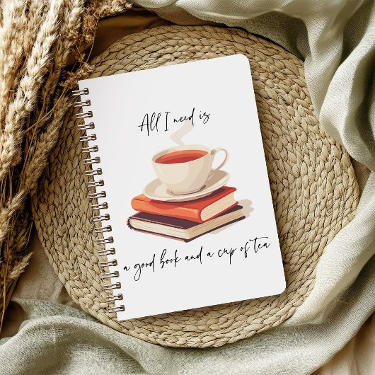 私が必要なのは良い本と紅茶だけだ ノートブック