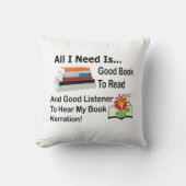 私が必要なのは良い本と良い聞き手読だけだ クッション (正面)