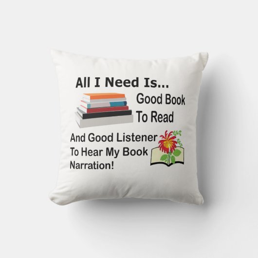 私が必要なのは良い本と良い聞き手読だけだ クッション (正面)