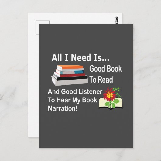 私が必要なのは良い本と良い聞き手読だけだ ポストカード (正面/裏面)