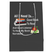 私が必要なのは良い本と良い聞き手読だけだ ミディアムペーパーバッグ (裏面)