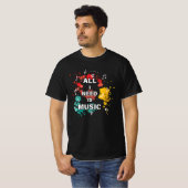 私が必要なのは音楽、カラフル好モダンき Tシャツ (正面フル)