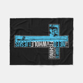 私が必要なのは魚釣りとイエス・クリスチャン・クロス・フィだけだ フリースブランケット (正面(横))