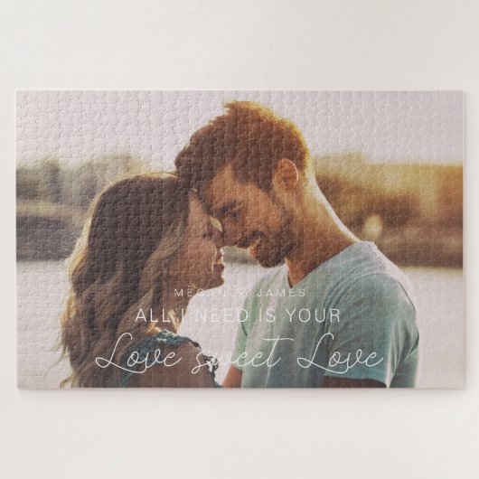 私が必要なのは、あなたの愛の甘い愛の写真カスタムだけ ジグソーパズル (横)