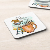 私が必要なのは、より多くのコーヒー、おもしろい秋格言 コースター (左側)