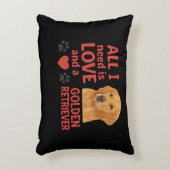 私が必要なのはLOVEとゴールデンレトリバーだけだ アクセントクッション (正面(垂直))