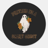 私が怖い幽霊ハロウィーンの衣装3 ラウンドシール (正面)