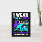 私が恋しくて自殺する人のためにターコイズと紫を着て カード (正面)