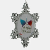 私が恋しく思うことを行けば! おもしろいのクリスマスのオーナメント スノーフレークピューターオーナメント (左)