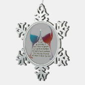 私が恋しく思うことを行けば! おもしろいのクリスマスのオーナメント スノーフレークピューターオーナメント (右)