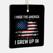 私が恋しく思アメリカ合衆国の旗で育ったアメリカ セラミックオーナメント (右)