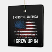私が恋しく思アメリカ合衆国の旗で育ったアメリカ セラミックオーナメント (左)