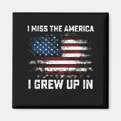 私が恋しく思アメリカ合衆国の旗で育ったアメリカ マグネット (正面)