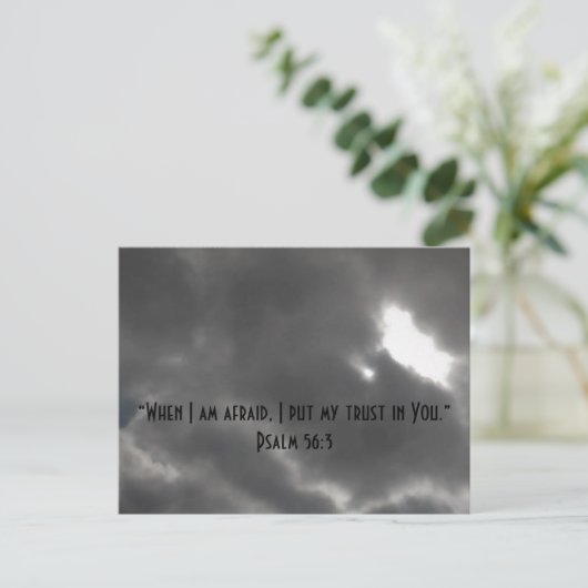 私が恐れている時、私はあなたへの信頼を置く詩篇56 ポストカード (スタンド正面)