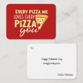 私が愛するピザはどれも可愛いヴァレンティおもしろいーの日 ノートカード (正面/裏面)