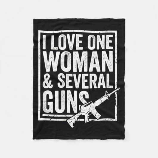 私が愛する一人の女性、いくつかの銃を持つ夫、面白い銃がオン フリースブランケット (正面)