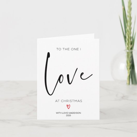 私が愛する人には、婚約者のためのクリスマスカード シーズンカード (正面)