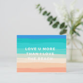 私が愛する以上にあなたを愛するビーチ葉書 ポストカード (スタンド正面)