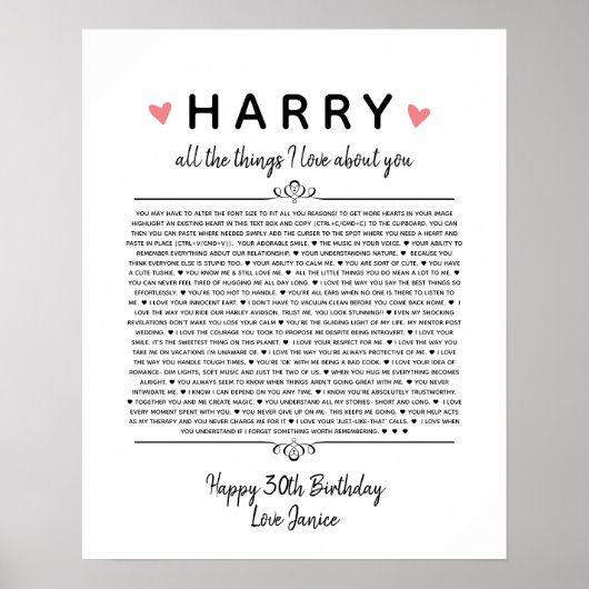 私が愛する全てのことあなたの記念日の誕生 ポスター (正面)