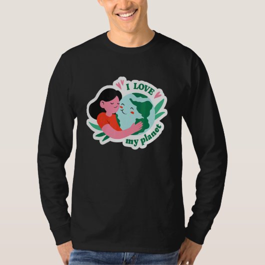 私が愛する地球の気候変動 Tシャツ (正面)