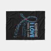 私が愛する誰かが治療T1dタイプ1糖尿病Awを必要とする フリースブランケット (正面(横))