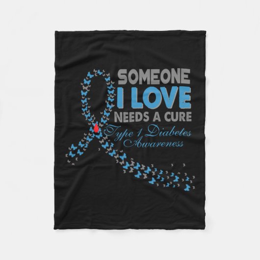 私が愛する誰かが治療T1dタイプ1糖尿病Awを必要とする フリースブランケット (正面)