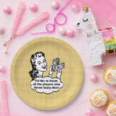 私が感謝していすことを望む黄色くおもしろいなレトロのBunco ペーパープレート (パーティー)