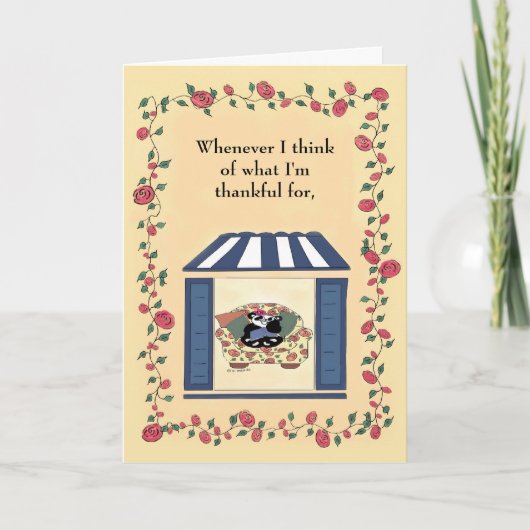 私が感謝している…ものののために私が考える時はいつでも サンキューカード (正面)