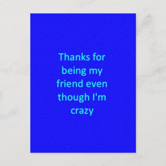 私が感謝していFなのに私の友達になって熱狂するは ポストカード (正面)