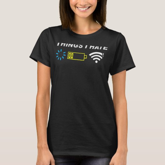 私が憎むものプログラマーGamerコンピュータ皮肉 Tシャツ (正面)