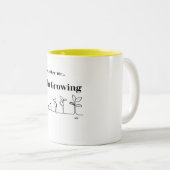 「私が成長している私を気にしないで」植物の恋人マグカップ ツートーンマグカップ (正面右)