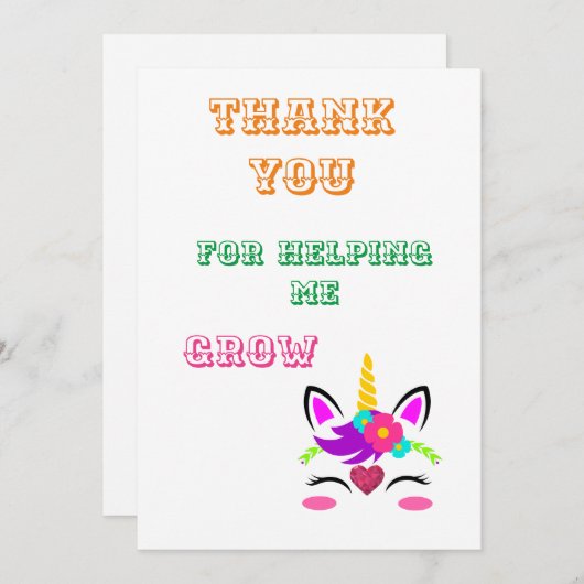 私が成長してく救済れてありがとう ノートカード (正面/裏面)