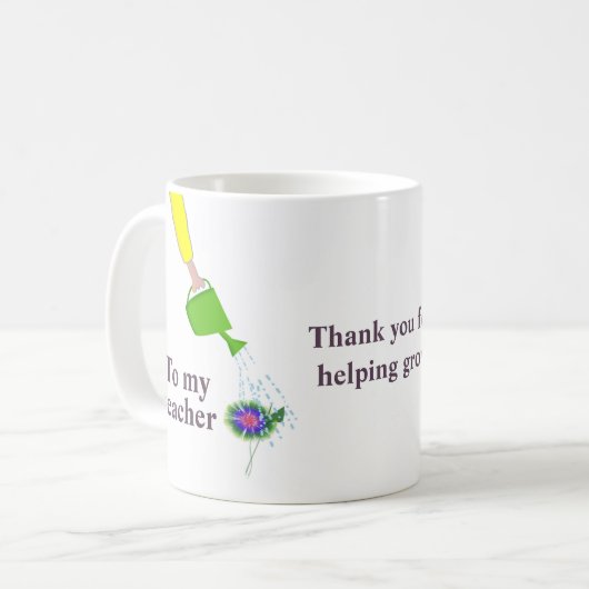 「私が成長してく救済れてありがとう」先生 コーヒーマグカップ (正面左)