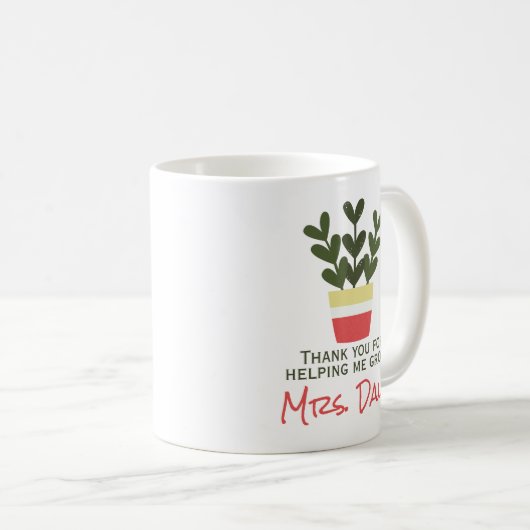 私が成長し救済てくれてありがとう |先生 コーヒーマグカップ (正面右)
