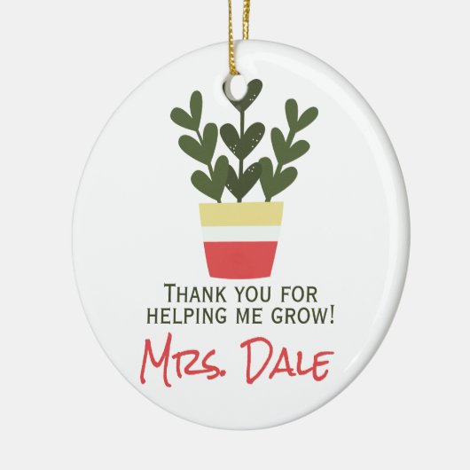 私が成長し救済てくれてありがとう |先生 セラミックオーナメント (左)