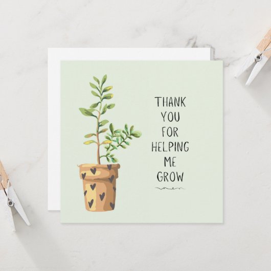 私が成長救済してくれてありがとう、先生プレゼント カード (正面/裏面インサイチュ)