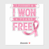 私が戦った乳がんと私は4年間の自由なカンクを獲得した シール (シート)