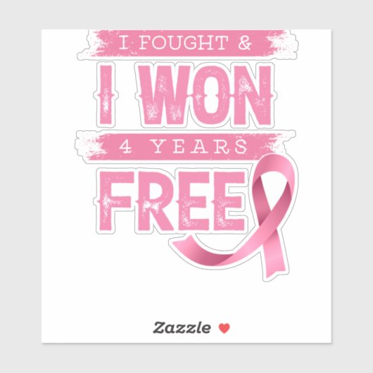 私が戦った乳がんと私は4年間の自由なカンクを獲得した シール (シート)