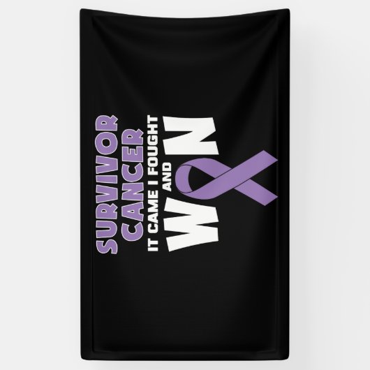 私が戦って勝来ったがんを克服した 横断幕 (縦)