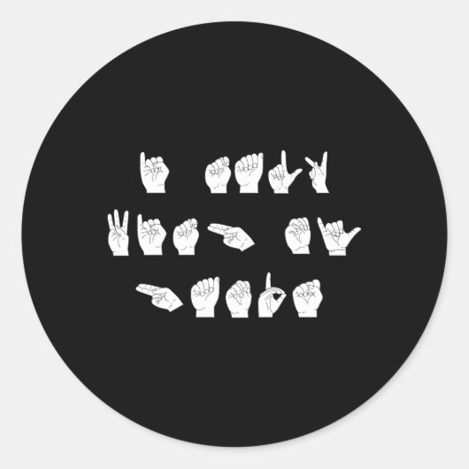 私が手で話すAsl American手話 ラウンドシール (正面)