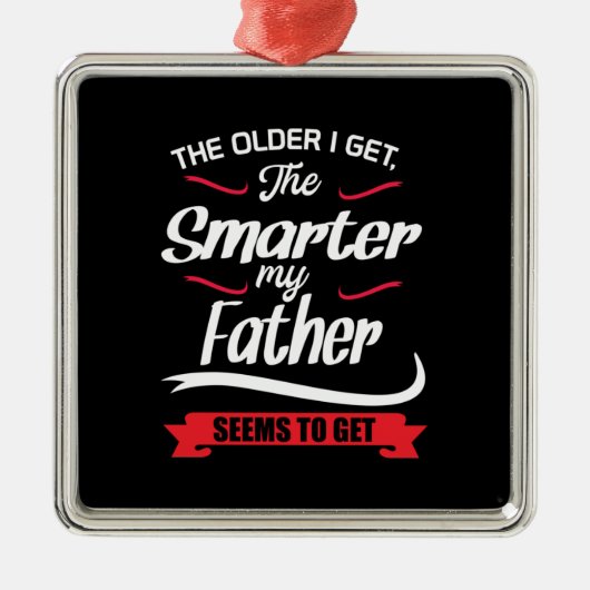 私が手に入れたより年上のパパのギフト頭が切れる メタルオーナメント (正面)