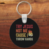 私が手を投げるからイエスは私ではないおもしろいボクシング キーホルダー (正面)