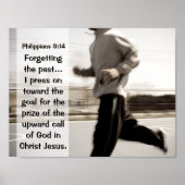私が押し忘れつける過去は、ピリピ人への手紙3:14 ポスター (正面)
