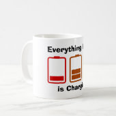 私が持っているものは充電だ コーヒーマグカップ (正面左)