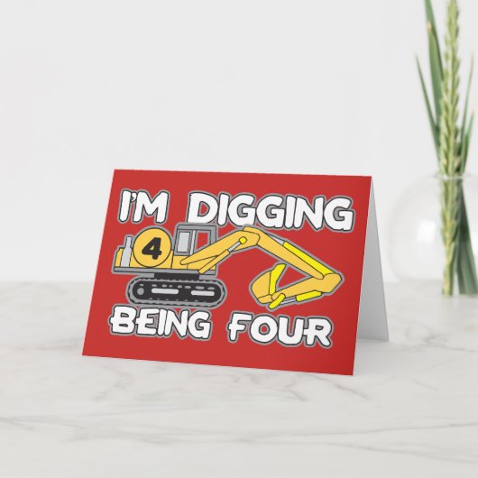 私が掘っている子供の第4誕生日4才です カード (正面)
