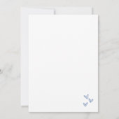 私が描ブライダルシャワーする前に何か青 招待状 (裏面)