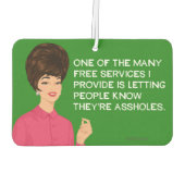 私が提供する多くの無料サービスの1つ…- おもしろい カーエアーフレッシュナー (裏面)