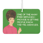 私が提供する多くの無料サービスの1つ…- おもしろい カーエアーフレッシュナー (正面)