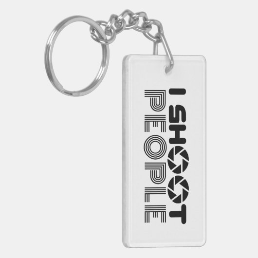 私が撮影する人々おもしろいフォトグラファー引用文 キーホルダー (正面左)