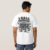 私が撮影する - ブラックカメラTシャツ Tシャツ (裏面フル)